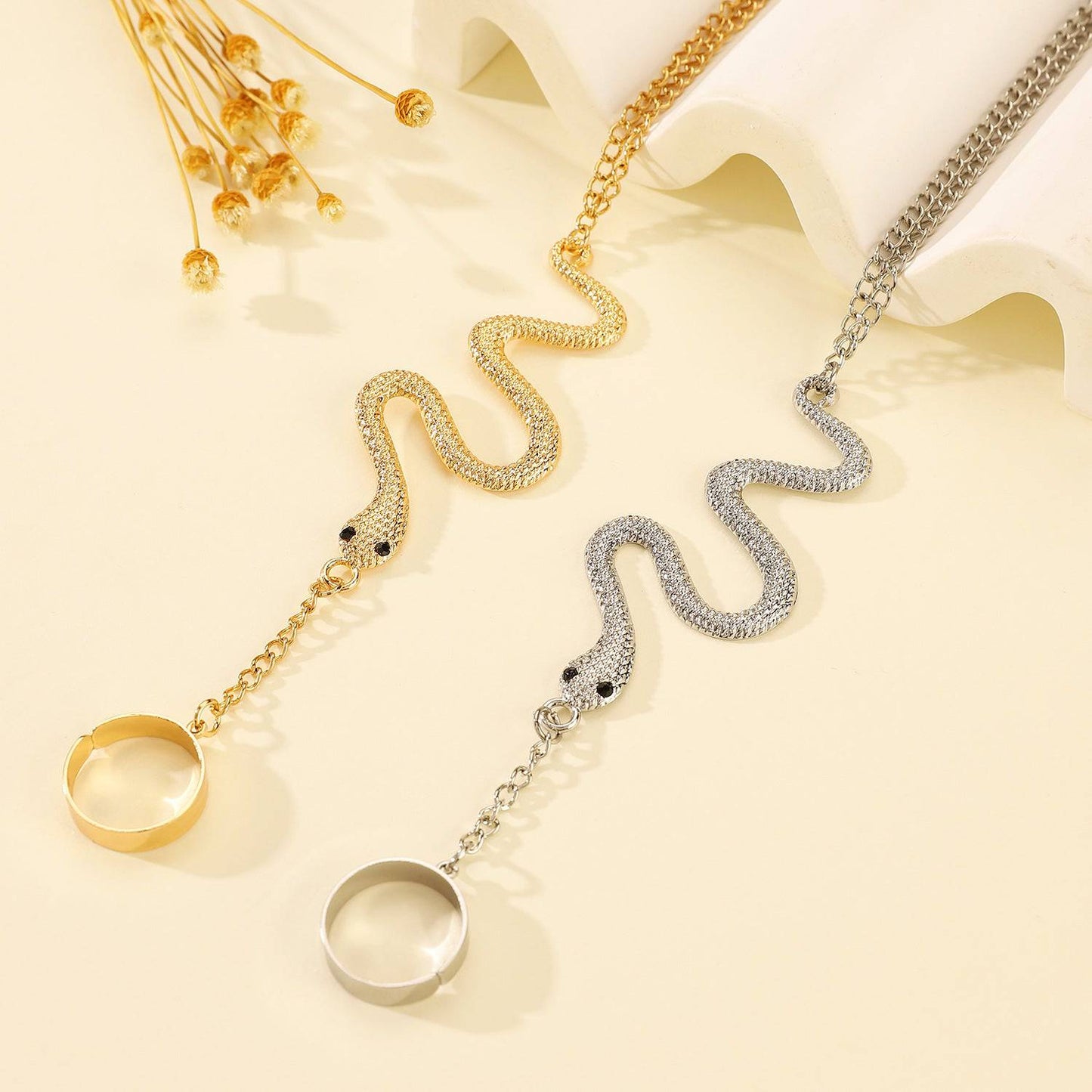 Bold Serpentine Hand Chain Bracelet - All Inclusive Family Treasures