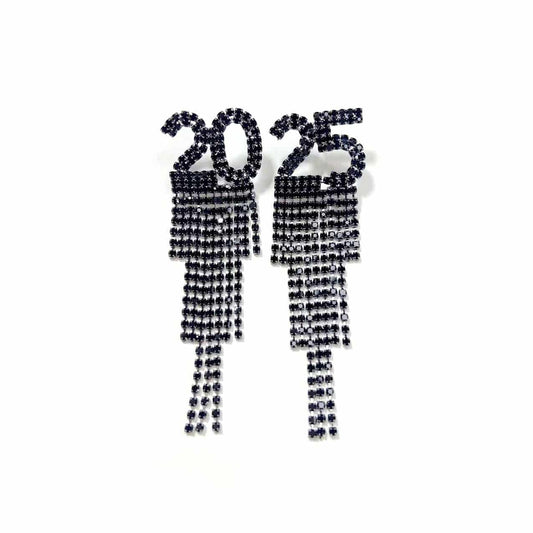 Sparkling 2025 Rhinestone Earrings – Dazzling New Year Party Accessory - All Inclusive Family Treasures