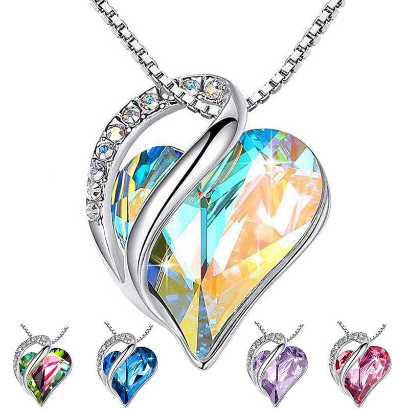 Silver Heart-Shaped Geometric Necklace – Dazzling Jewelry - All Inclusive Family Treasures