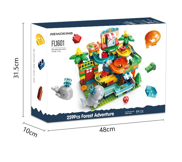 Large Particle Whale-Themed Building Blocks with Small Slide – Creative Puzzle Toy Set for Endless Fun! - 259pcs - All Inclusive Family Treasures