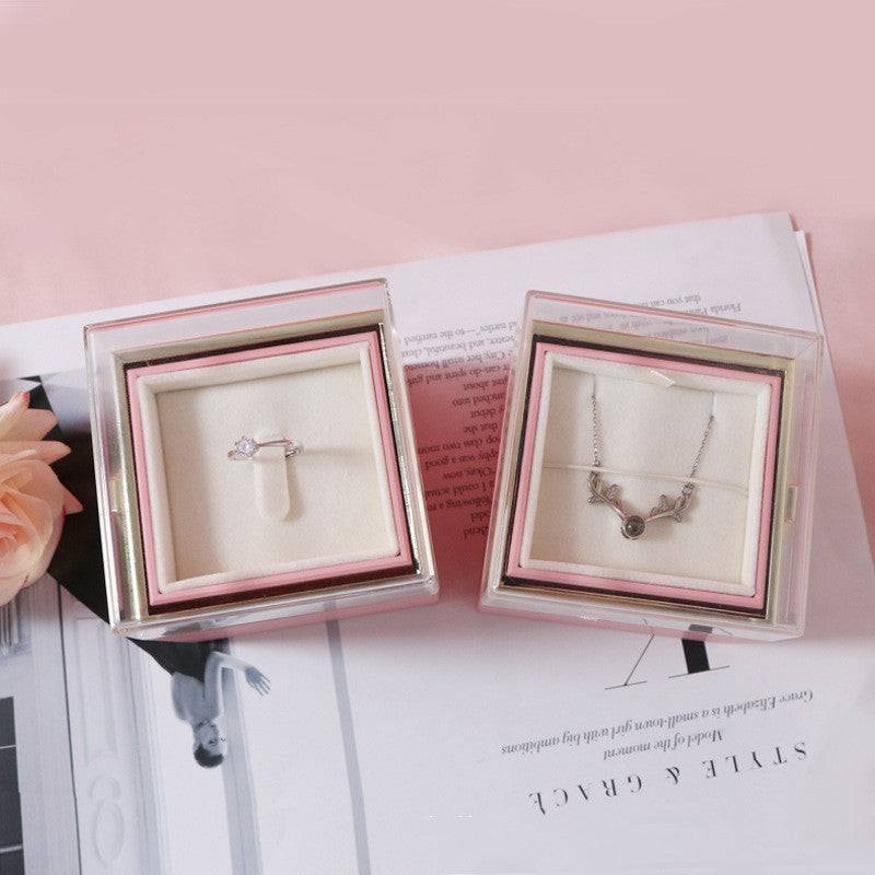 Elegant Acrylic Rotating Rose Jewelry Box – A Timeless Keepsake - All Inclusive Family Treasures