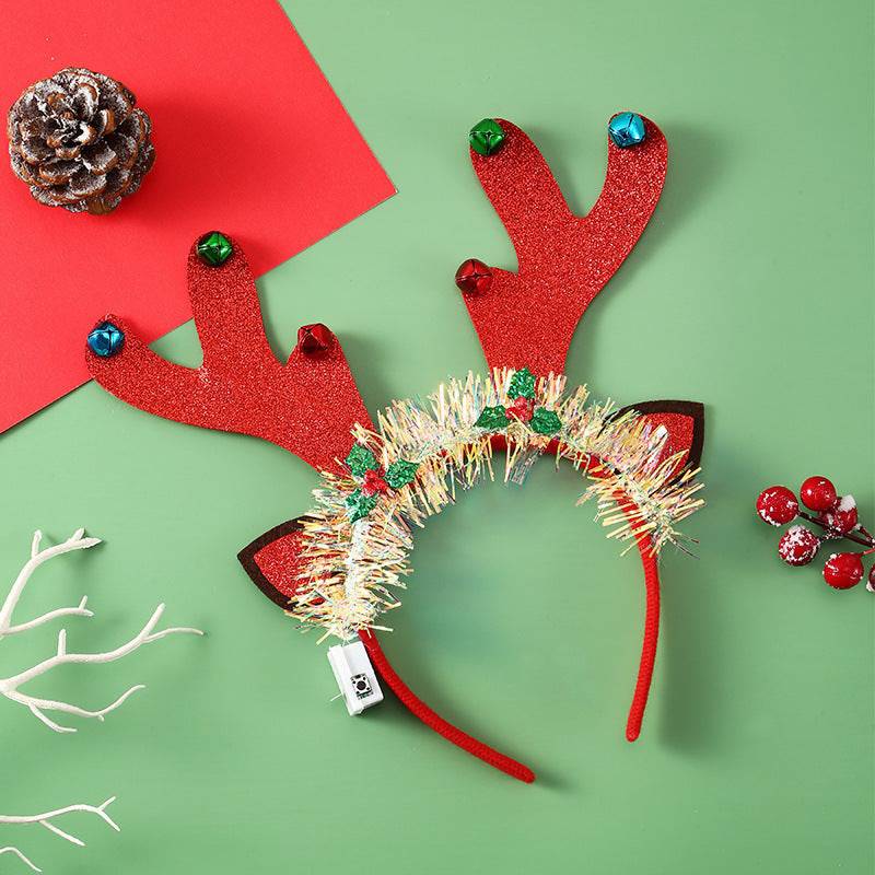 LED Christmas Hair Band | Festive Light-Up Headbands for Holiday Cheer - Reindeer, Candy Cane & Christmas Tree Styles - All Inclusive Family Treasures