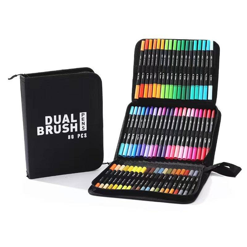 Dual Tip Brush Pens Set – Vibrant Watercolor Markers for Artists & Hobbyists - All Inclusive Family Treasures