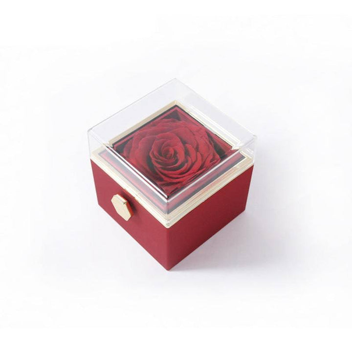 Elegant Acrylic Rotating Rose Jewelry Box – A Timeless Keepsake - All Inclusive Family Treasures