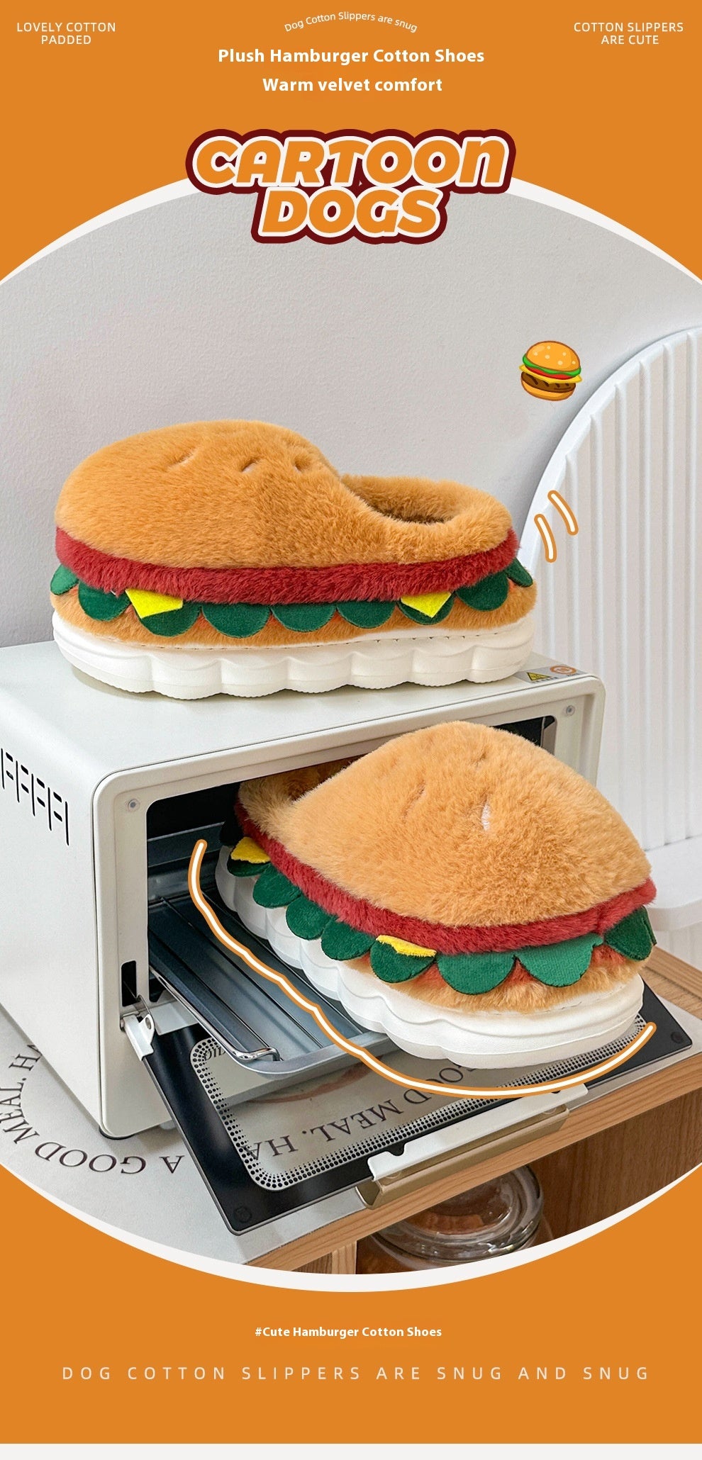 Burger Bliss Plush Slippers – Cozy, Fun & Oh-So-Adorable! - All Inclusive Family Treasures