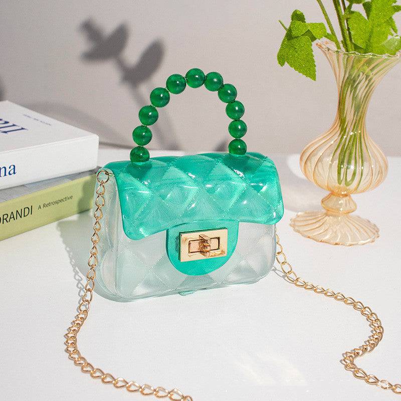 Pearl Handle Transparent Jelly Bag – Stylish & Vibrant Mini Handbag - All Inclusive Family Treasures