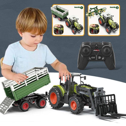 Remote Control Farmer Tractor Toy with Livestock Transport - All Inclusive Family Treasures