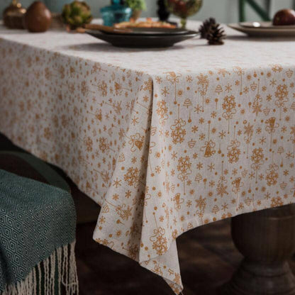 Elegant Christmas Gilded Tablecloth – Perfect for a Festive and Sophisticated Table Setting! - All Inclusive Family Treasures