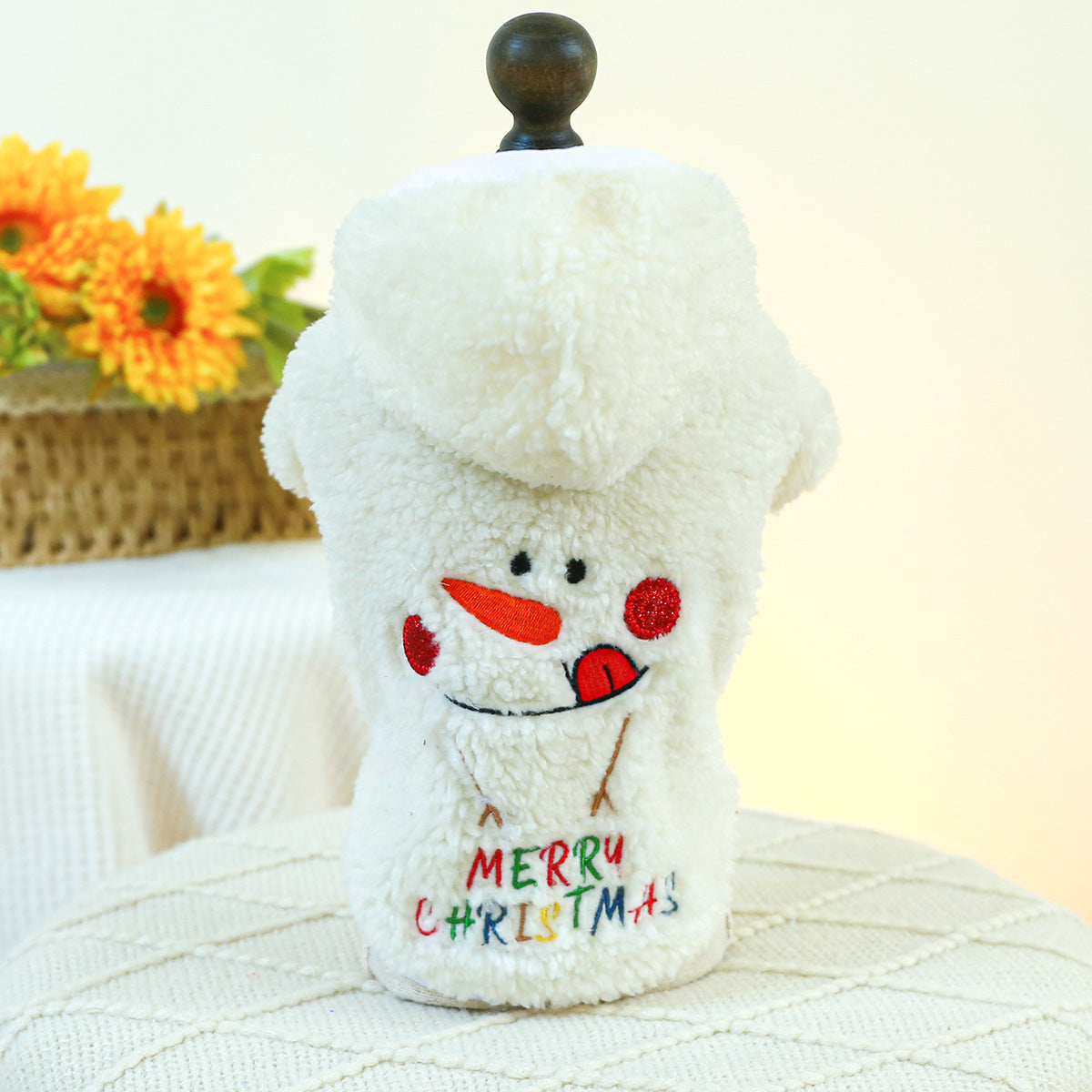 Fluffy Snowman Christmas Jacket – Festive Cuteness for Your Furry Friend - All Inclusive Family Treasures