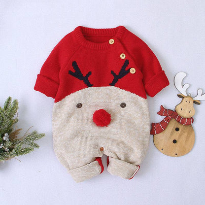 Adorable Knitted Reindeer Christmas Romper – Cozy & Festive for Little Ones! - All Inclusive Family Treasures