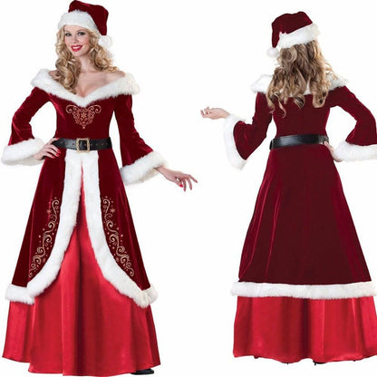 Elegant Mr. & Mrs. Claus Velvet Costume Set – Embrace the Spirit of Christmas in Style! - All Inclusive Family Treasures