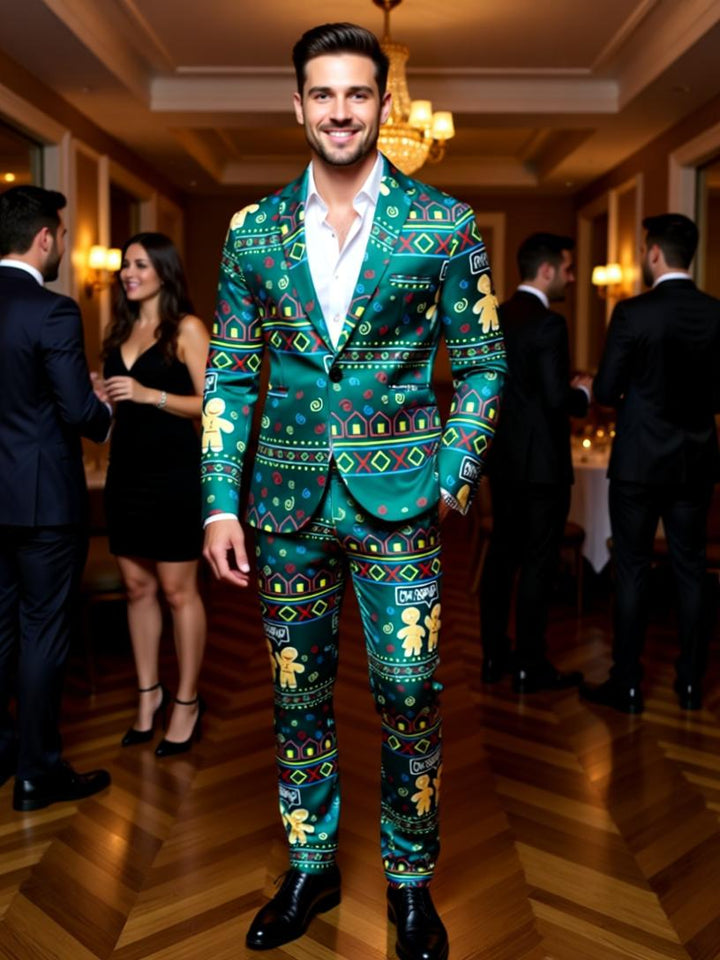 Men's Christmas Suit - Festive Holiday Blazer and Pants Set