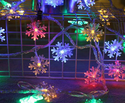 Enchanting LED Snowflake String Lights – Perfect for Festive Home Décor - All Inclusive Family Treasures