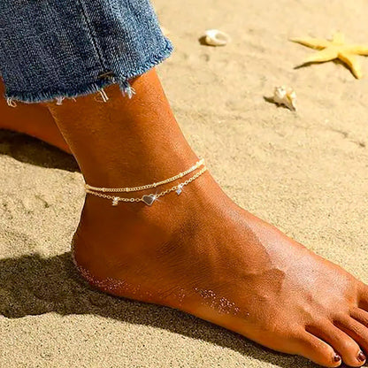 Delicate & Dazzling – The Heart-Shaped Anklet That Sparkles