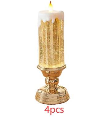 Enchanting Color-Changing LED Glitter Candle – Rechargeable & Waterproof Home Decor - All Inclusive Family Treasures