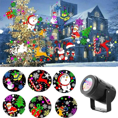 Festive Christmas LED Projector Light – Rotating Holiday Patterns for Indoor & Outdoor Decor - All Inclusive Family Treasures