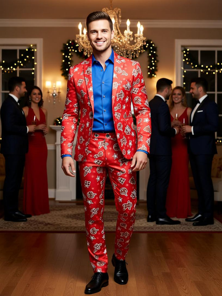 Men's Christmas Suit - Festive Holiday Blazer and Pants Set