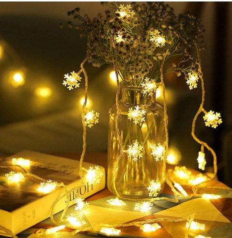 Enchanting LED Snowflake String Lights – Perfect for Festive Home Décor - All Inclusive Family Treasures