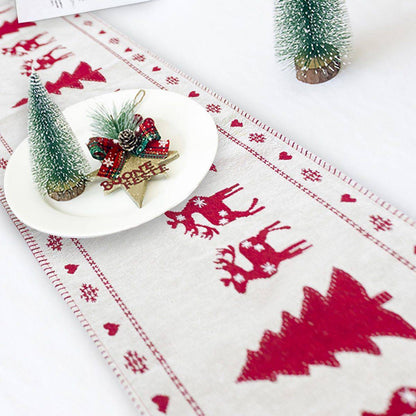 Christmas Elk Snowman Table Runner - Merry Christmas Decorations - All Inclusive Family Treasures