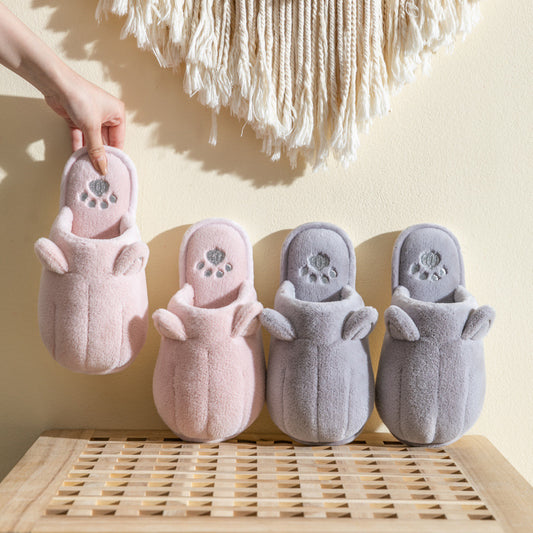 Adorable Paw Plush Slippers – Cozy Comfort for the Whole Family! - All Inclusive Family Treasures