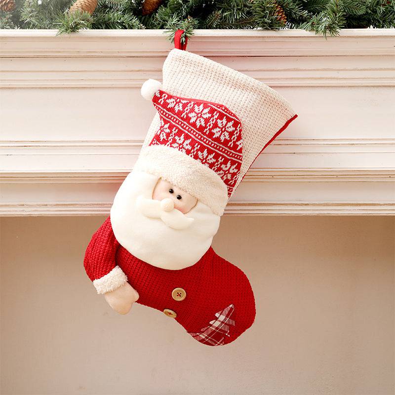 Charming Santa & Snowman Knitted Christmas Stockings – Perfect for Holiday Cheer! - All Inclusive Family Treasures