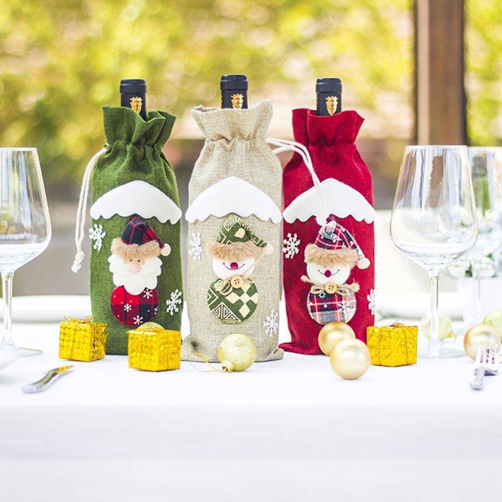 Festive Christmas Wine Bottle Covers – Adorable Holiday Bottle Bags for Perfect Gift Wrapping - All Inclusive Family Treasures