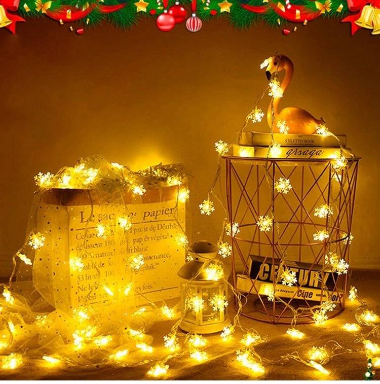 Enchanting LED Snowflake String Lights – Perfect for Festive Home Décor - All Inclusive Family Treasures