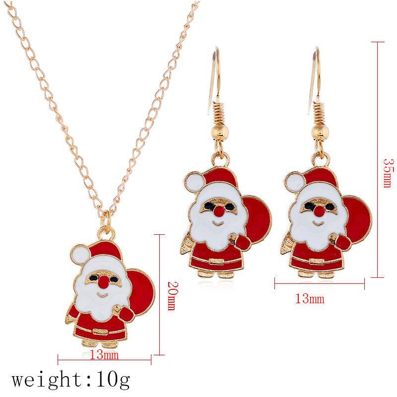 Santa Claus Earrings & Necklace Set – Festive Holiday Jewelry - All Inclusive Family Treasures