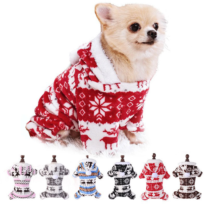 Christmas Dog Sweater – Cozy Coral Fleece Holiday Outfit for Pets