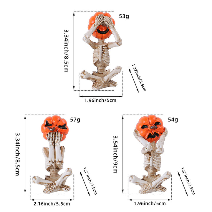 Pumpkin-Head Skeleton Ornaments – Creepy-Cute Halloween Décor