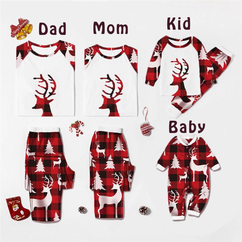 Cozy Christmas Deer Head Print Matching Family Pajamas - Perfect for Holiday Fun! - All Inclusive Family Treasures