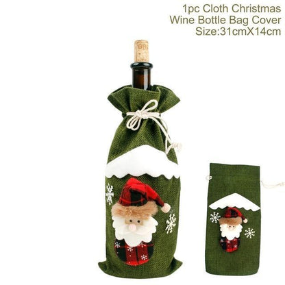 Festive Christmas Wine Bottle Covers – Adorable Holiday Bottle Bags for Perfect Gift Wrapping - All Inclusive Family Treasures