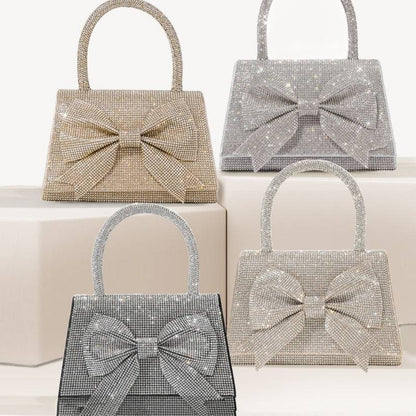 New Light Luxury Full Diamond Bow Handbag - All Inclusive Family Treasures