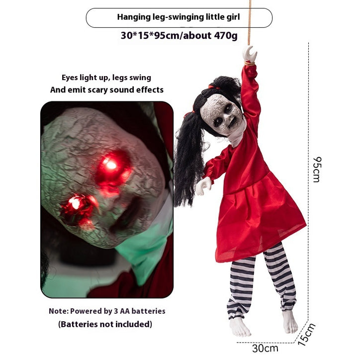 Hanging Leg-Swinging Little Girl – Halloween Electric Decoration