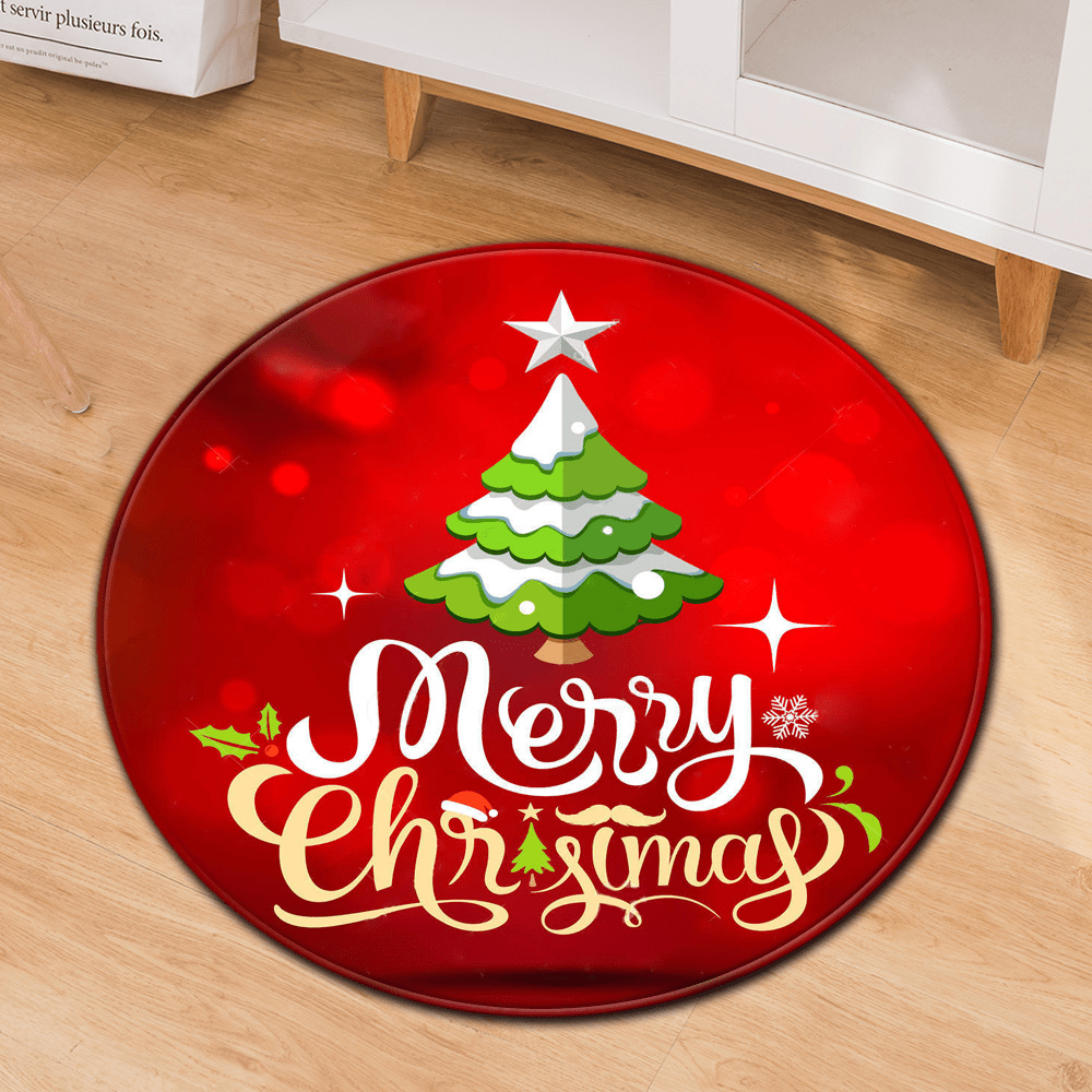 Round Christmas Doormats – Non-Slip Holiday Floor Décor for Your Home - All Inclusive Family Treasures