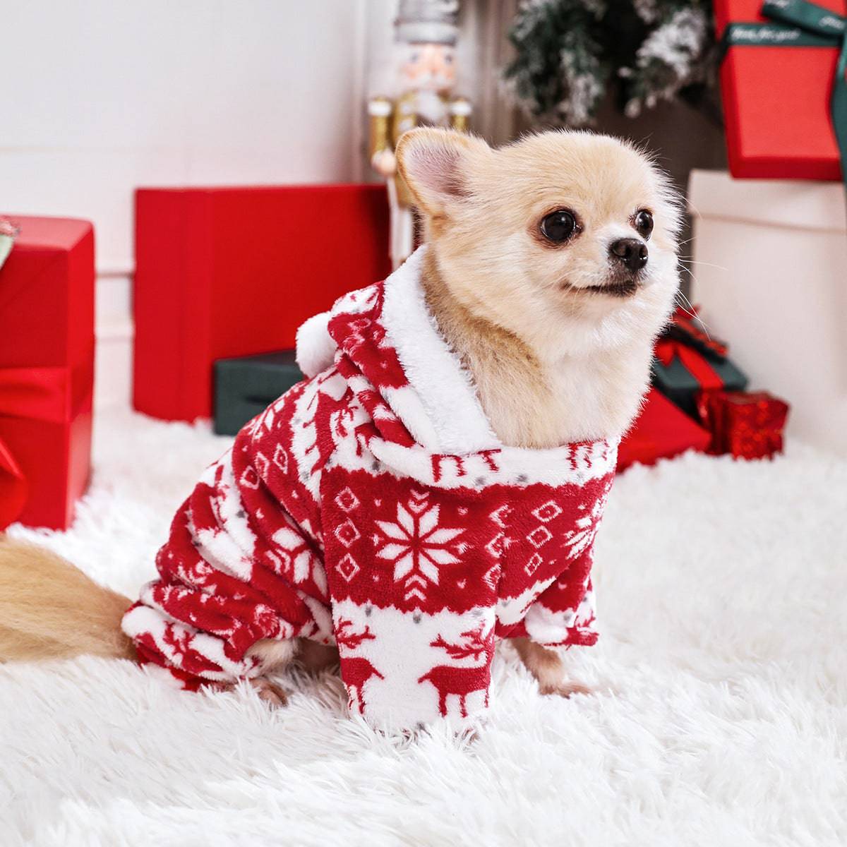 Christmas Dog Sweater – Cozy Coral Fleece Holiday Outfit for Pets - All Inclusive Family Treasures