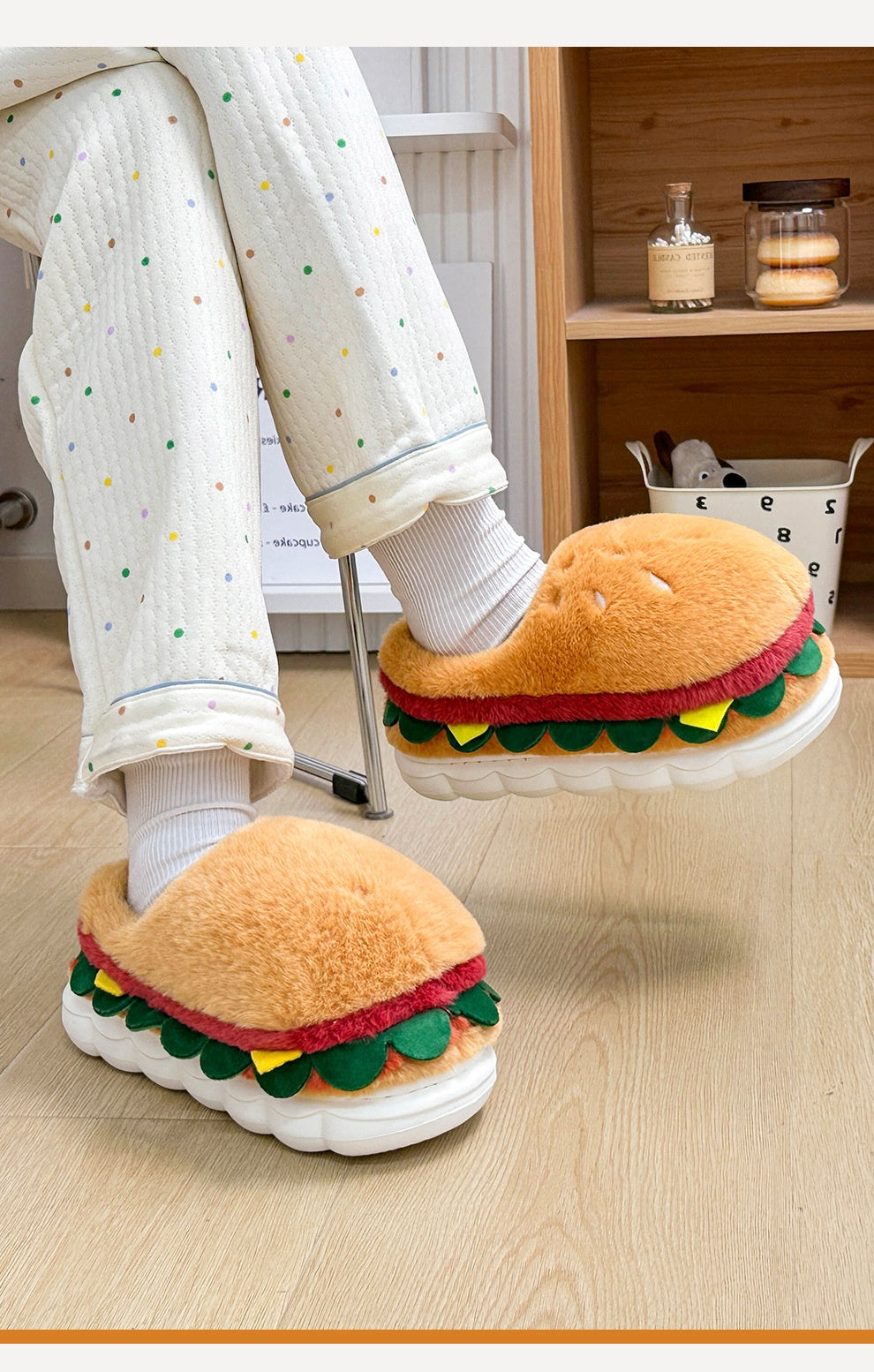 Burger Bliss Plush Slippers – Cozy, Fun & Oh-So-Adorable! - All Inclusive Family Treasures