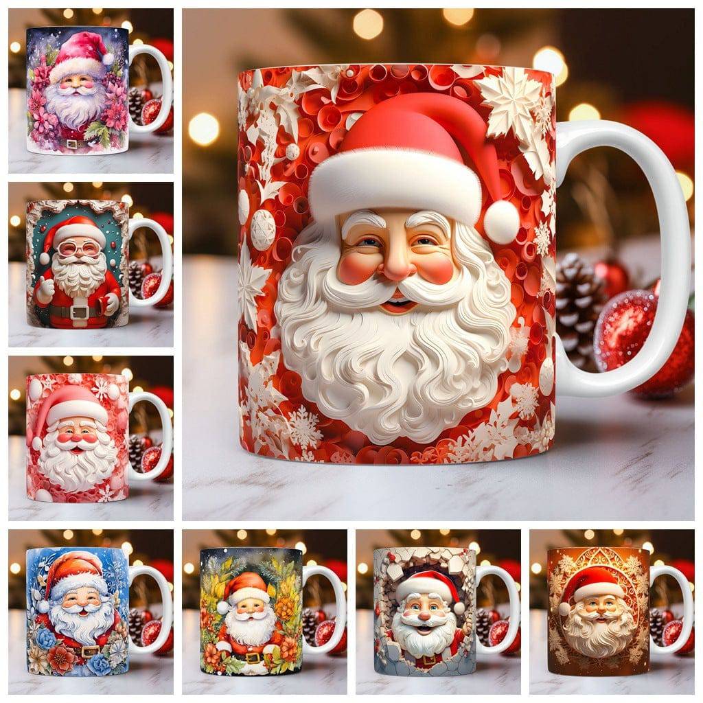 Festive 3D Christmas Ceramic Mug – Adorable Santa Design for Holiday Cheer! - All Inclusive Family Treasures