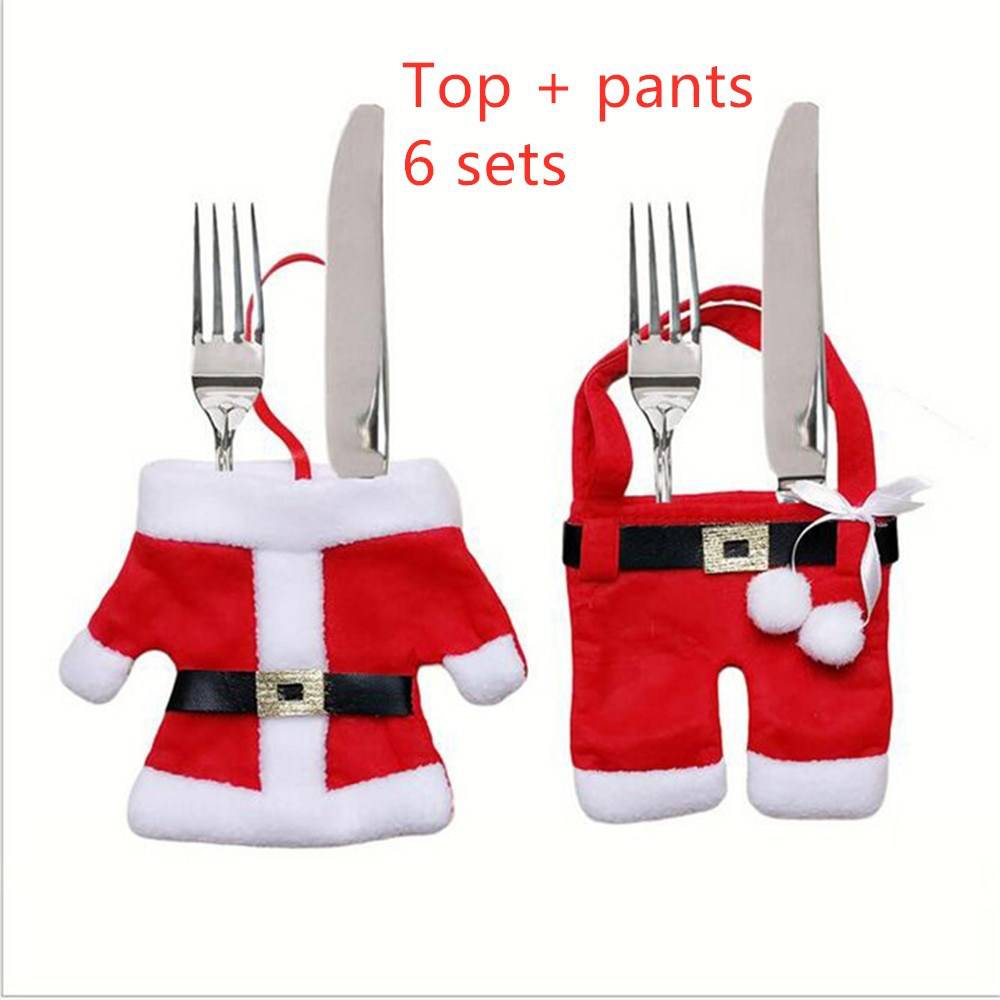 Santa Suit Christmas Cutlery Holder Set – Add Festive Fun to Your Table Setting! - All Inclusive Family Treasures