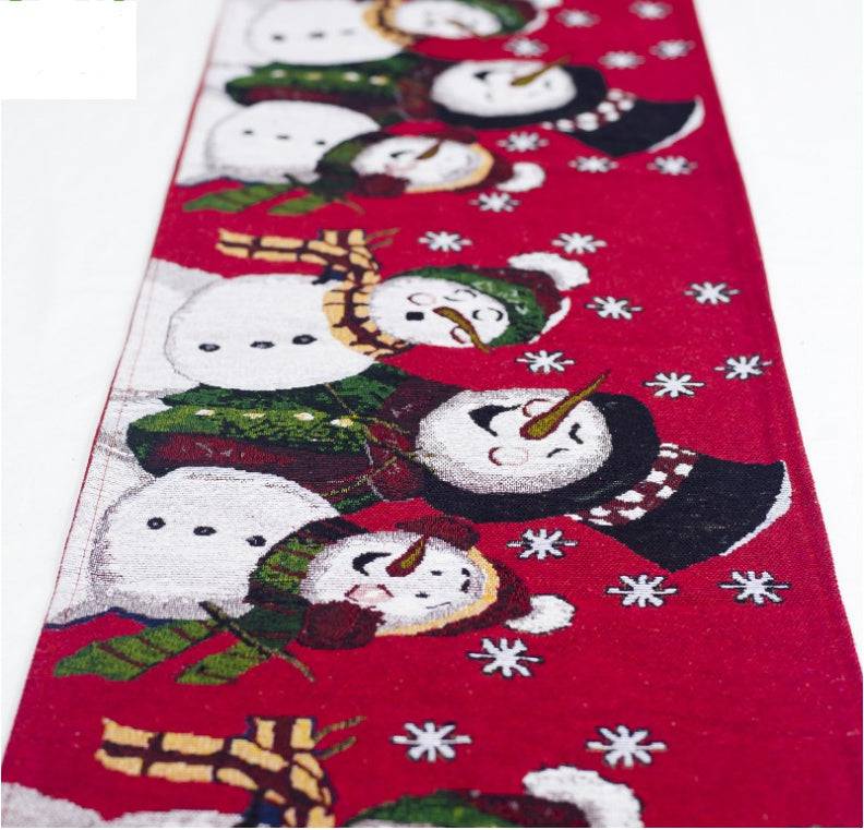 Christmas Elk Snowman Table Runner - Merry Christmas Decorations - All Inclusive Family Treasures