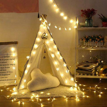 Enchanting LED Snowflake String Lights – Perfect for Festive Home Décor - All Inclusive Family Treasures