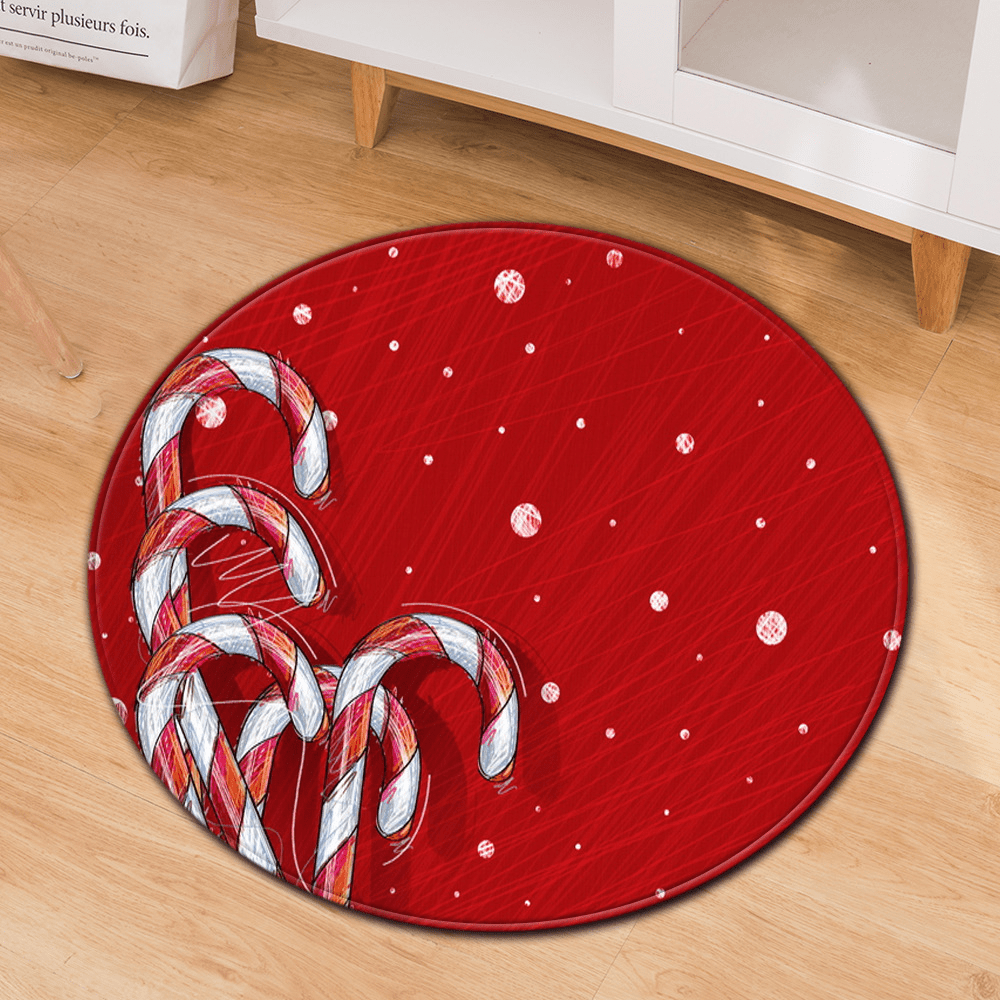 Round Christmas Doormats – Non-Slip Holiday Floor Décor for Your Home - All Inclusive Family Treasures