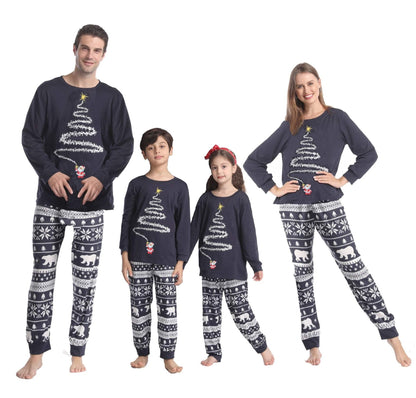 Christmas Tree Printed Parent-Child Matching Pajama Set - Perfect for Family Celebrations - All Inclusive Family Treasures