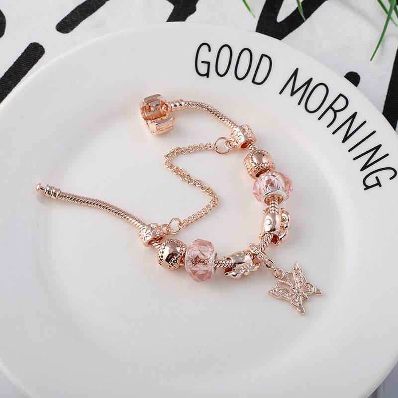 Radiant Rose Gold Charm Bracelet - All Inclusive Family Treasures