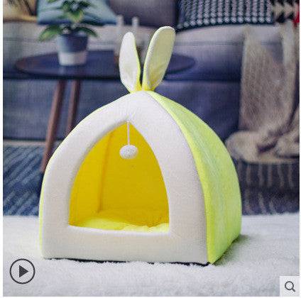 Cozy Bunny Ears Cat House – Plush Pet Hideaway for Cats and Small Dogs! - All Inclusive Family Treasures