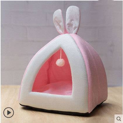 Cozy Bunny Ears Cat House – Plush Pet Hideaway for Cats and Small Dogs! - All Inclusive Family Treasures