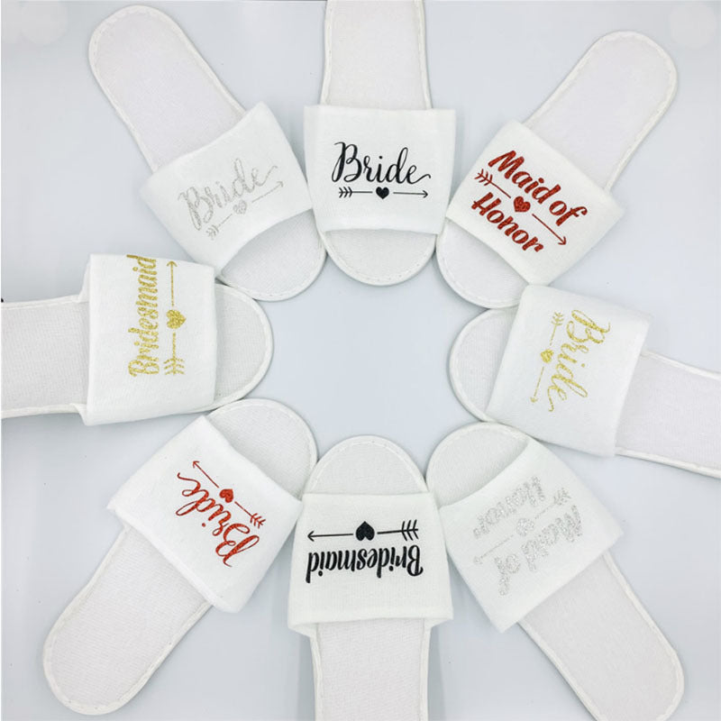 Say "I Do" to Comfort: Wedding Party Plush Slippers! - All Inclusive Family Treasures