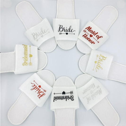 Say "I Do" to Comfort: Wedding Party Plush Slippers! - All Inclusive Family Treasures