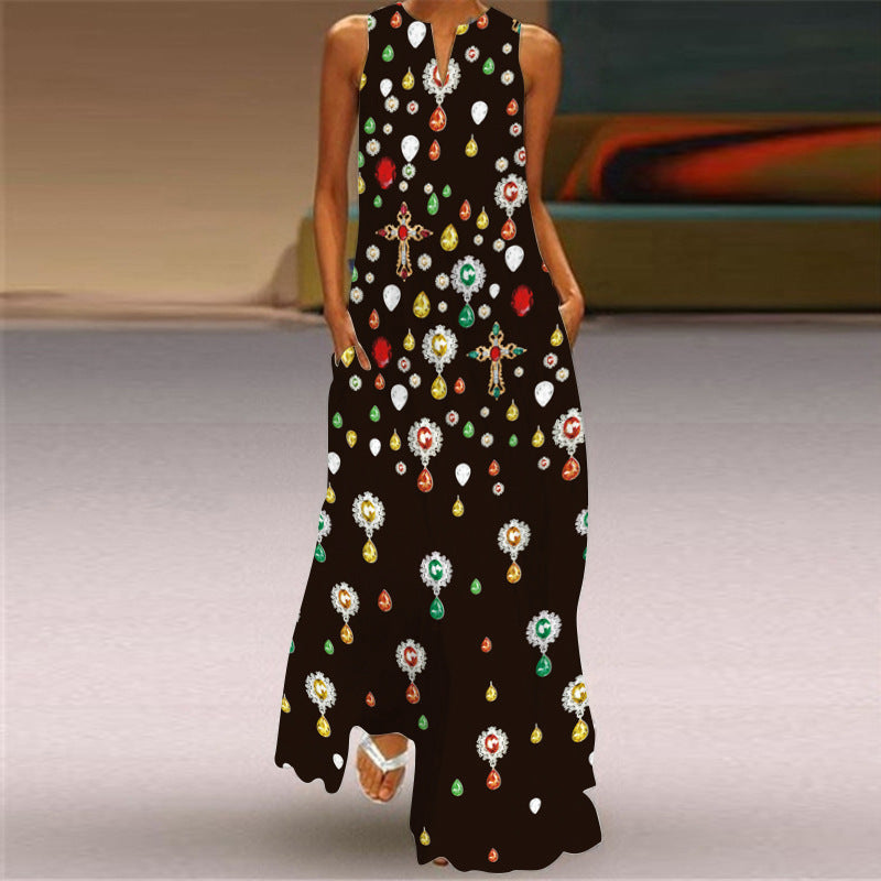 Butterfly Dreams – Sleeveless V-Neck Maxi Dress - All Inclusive Family Treasures