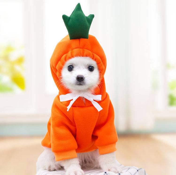 Cute Fruit Hoodies for Small Dogs – Warm Fleece Pet Outfit for Winter - All Inclusive Family Treasures